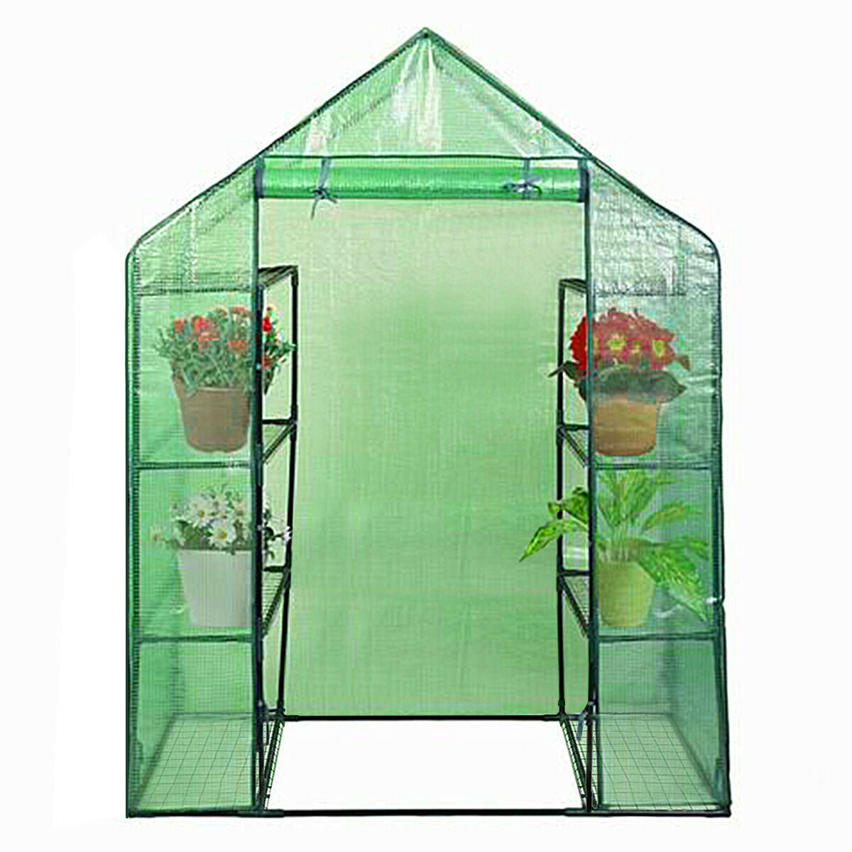 Mini Portable 4 Tier 8 Shelves Walk-in Plant Greenhouse Doba